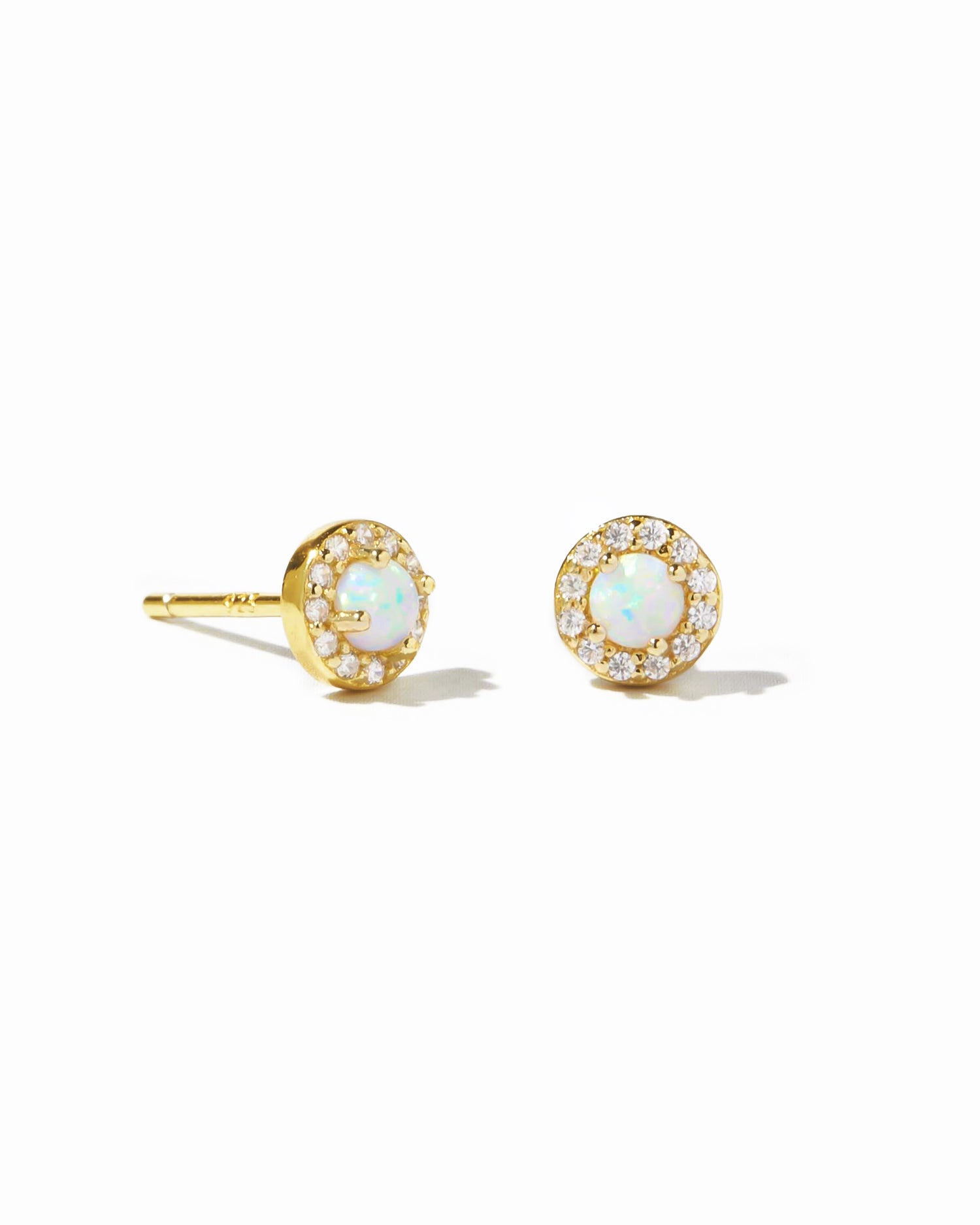 Gold opal suds with diamond halo.