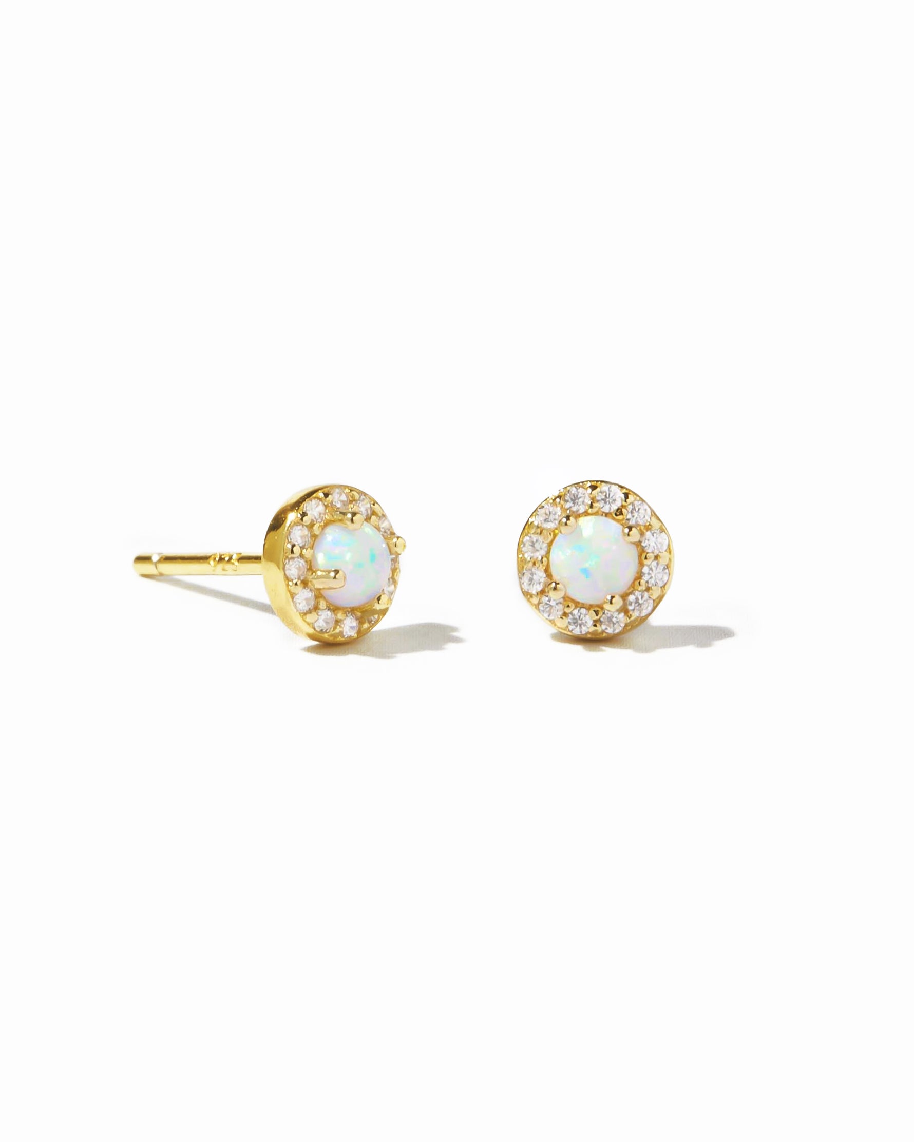 Gold opal suds with diamond halo.