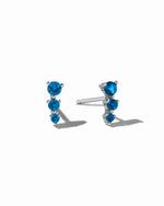 Sterling silver aquamarine stud earrings,
