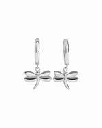 Sterling silver dragonfly hoop earrings
