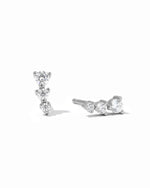 Sterling silver gradient ear climber studs.