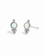 Sterling silver opal studs with bead embelleshment. 