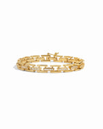 Gold chain link bracelet with CZ stones