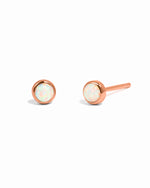 Rose gold opal stud earrings 
