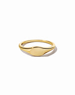 Gold dainty signet ring.