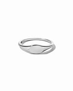 Sterling silver dainty signet ring.