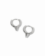 Sterling silver huggie earrings with spike detail.