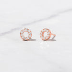Rose gold cz circle studs