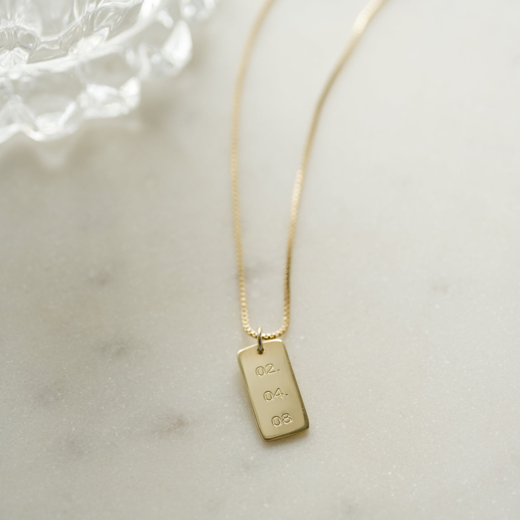 Dog tag gold custom necklace