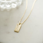 Rectangle pendant custom name necklace