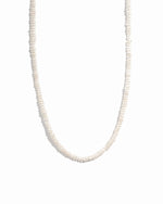 Freshwater beaded pearl necklace on white background
