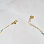 Image of turquoise beaded ankle bracelet with a lobster clasp
