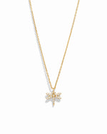 dragonfly necklace on white background