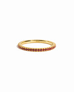 Garnet eternity ring  on white background