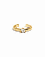 Elegant gold ear cuff with a solitaire cz stone in the center.