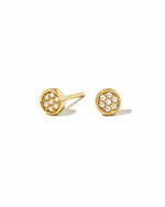 Gold diamond pave stud earrings