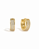Trendy gold pavé huggies