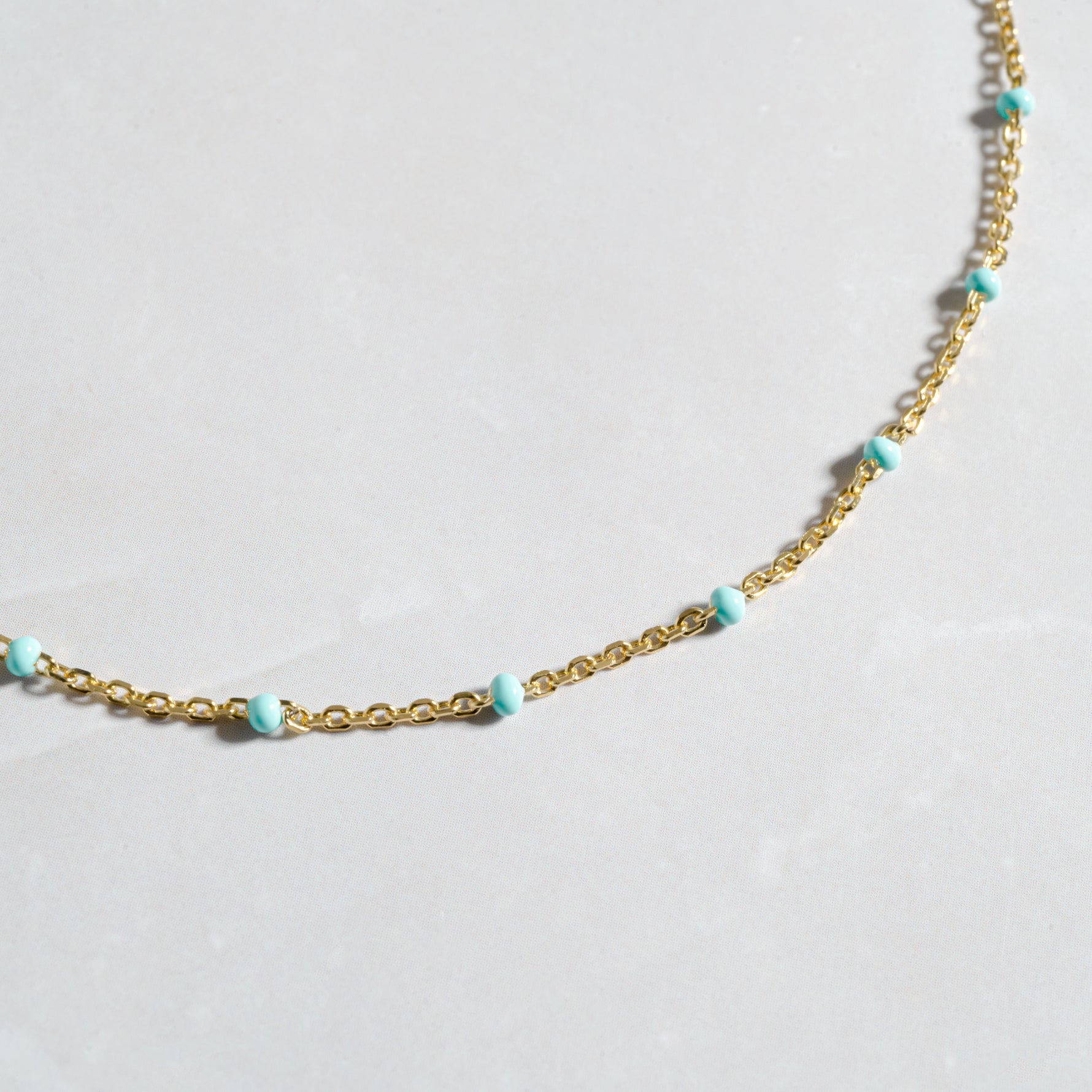 Turquoise ankle bracelet up close