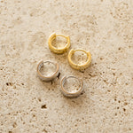 Gold and silver small huggie hoops