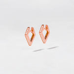 Rose gold geometric huggies