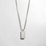 Delicate sterling silver customizable dog tag pendant necklace with important dates