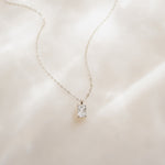 Delicate diamond sterling silver necklace. 