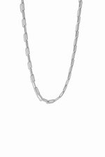 Dainty sterling silver paperclip chain link necklace. 