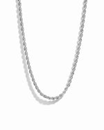 Silver statement rope chain necklace. 