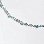 Silver turquoise anklet