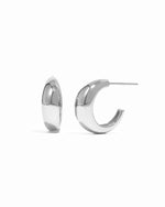 Chunky sterling silver sleek hoop earrings perfect for everyday wear