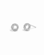Silver circle diamond earrings