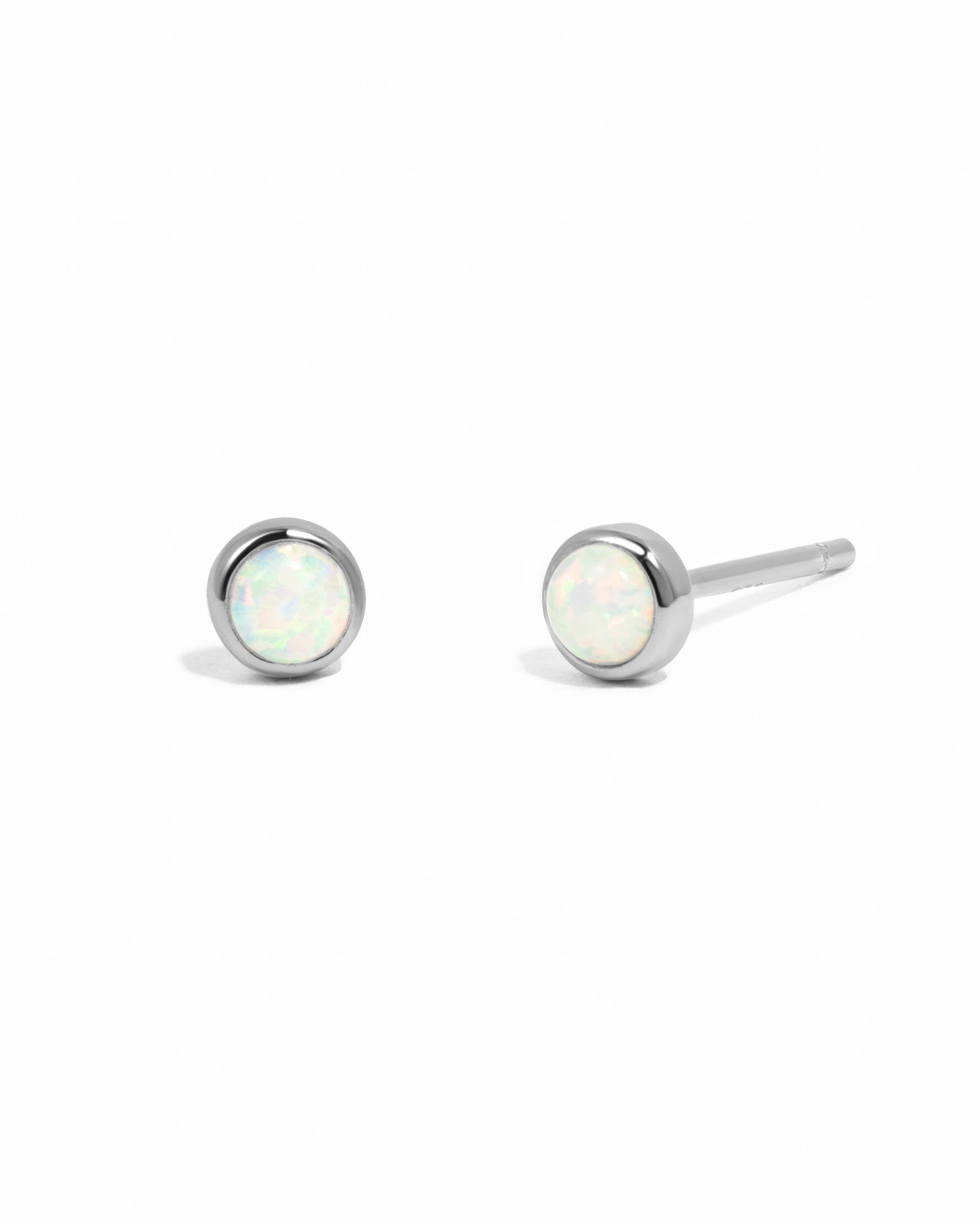 Sterling silver opal stud earrings 