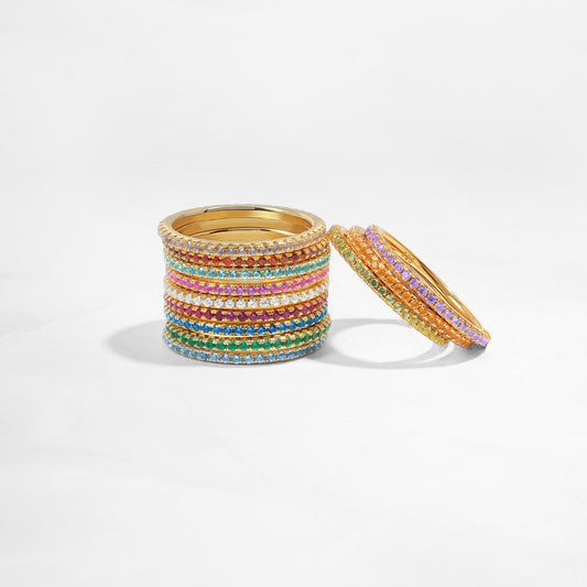 Sami Jewels Dainty Gold Eternity Birthstone Rings