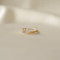 Sami Jewels Dainty Gradient Bypass Ring in 925 Sterling Silver plated in 14k gold on a beige background