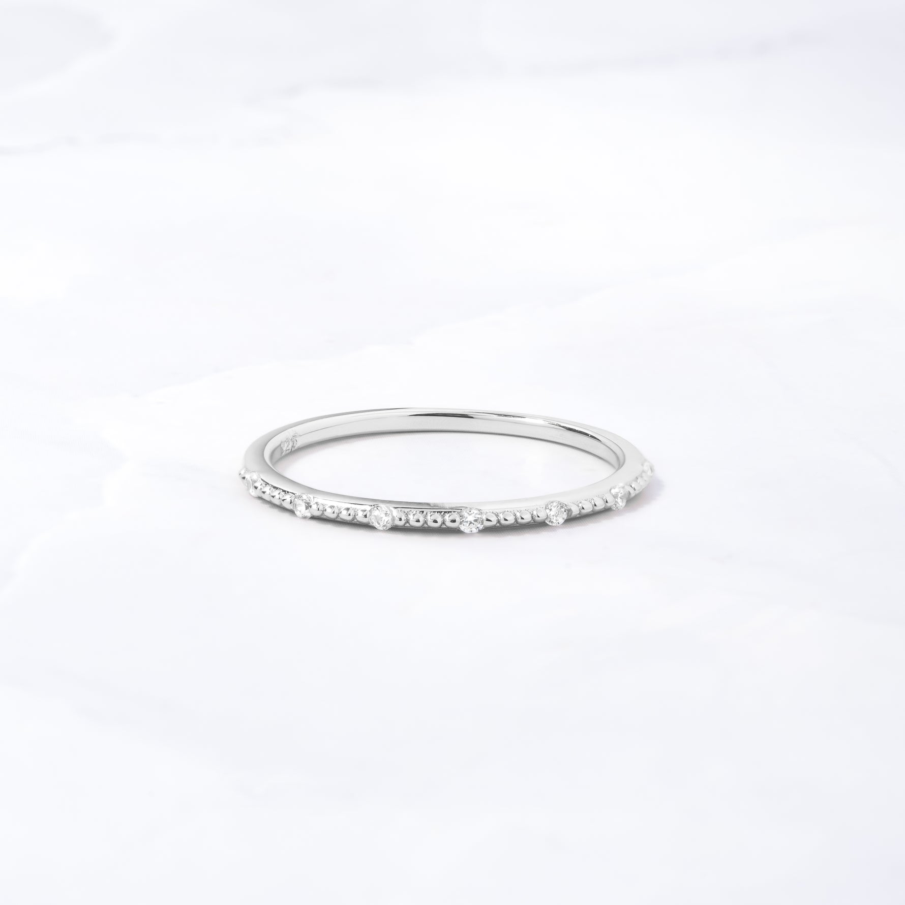 Silver delicate stacking ring 