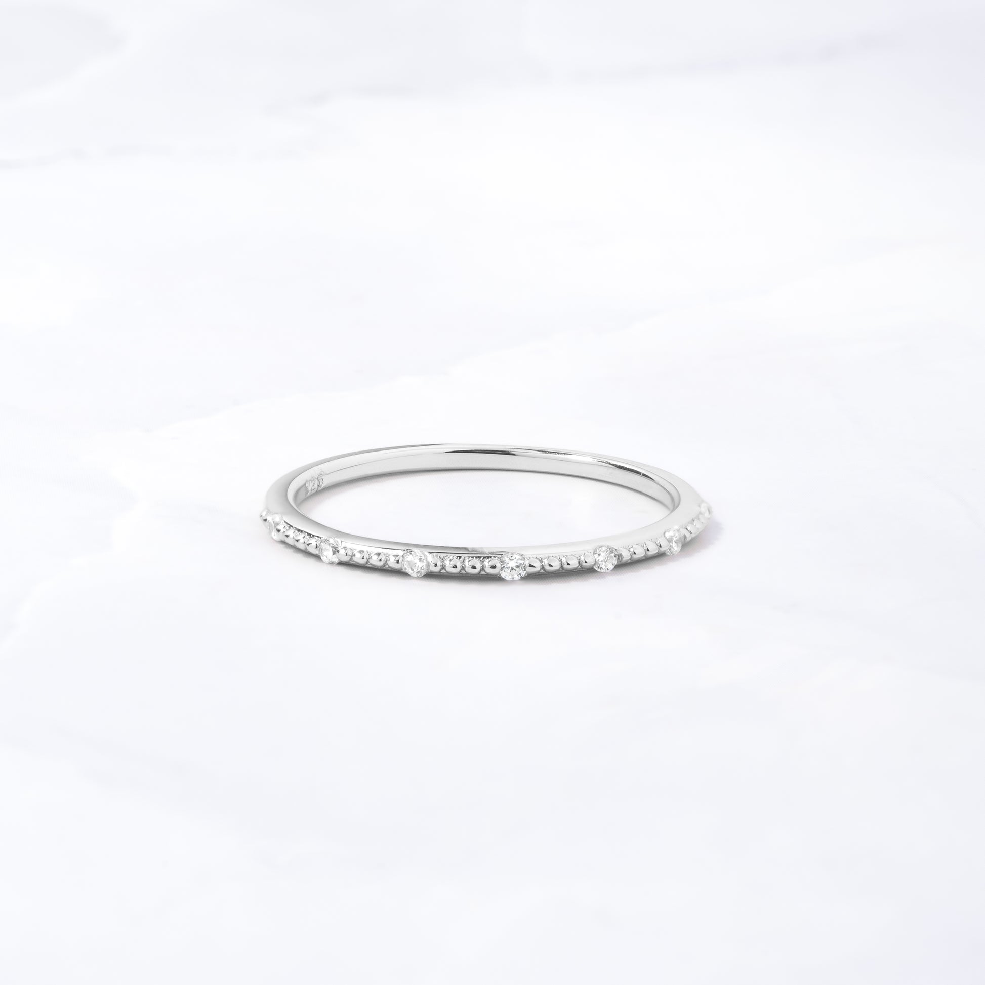 Silver delicate stacking ring 