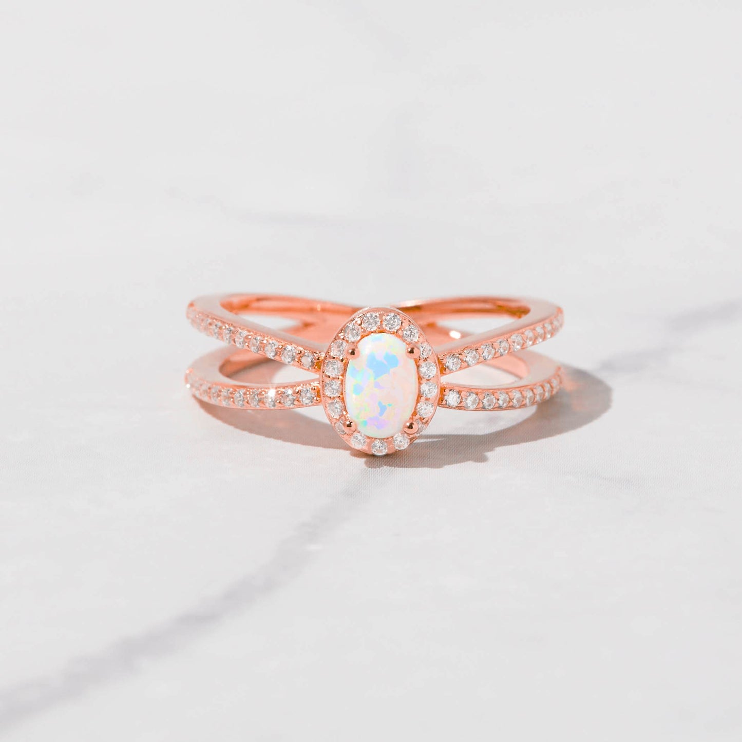 Split Shank Opal Ring