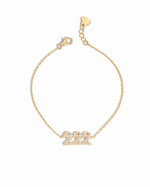 Gold 222 Angel Number Bracelet on white background