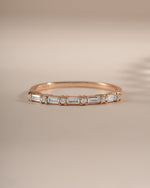 Rose gold Baguette Diamond Stacking Ring by Sami Jewels, featuring a front view of a sleek, elegant ring with baguette-cut diamonds.
