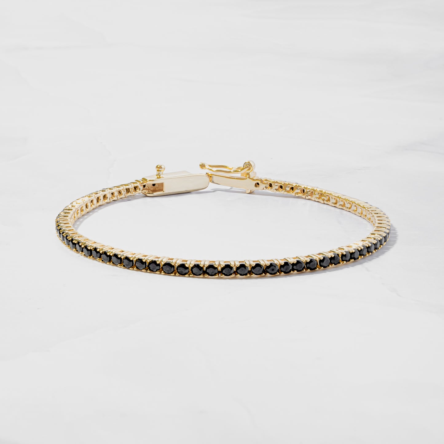 black tennis bracelet - unisex bracelet
