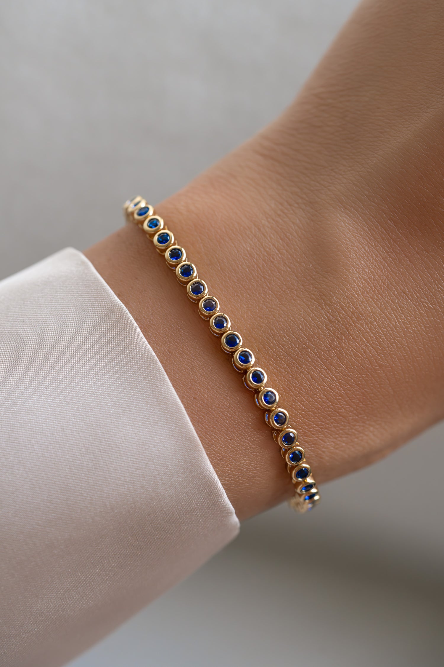 Sapphire Bezel Tennis Bracelet