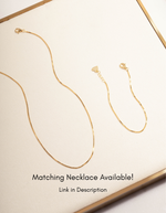 Sami Jewels box chain bracelet with a sleek, square link design, displayed alongside a matching box chain necklace.