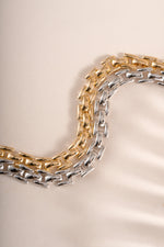Gold and sterling silver Jasmine Link bracelet with chain-link design by Sami Jewels.