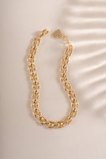 Gold Jasmine Link Bracelet by Sami Jewels featuring a chain-link design, close-up view of the elegant jewelry piece.