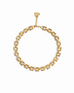 Gold Jasmine Link Bracelet by Sami Jewels featuring interconnected chain links on a white background.