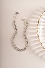 Sterling silver Jasmine Link Bracelet by Sami Jewels featuring chain-link design and lobster clasp closure.