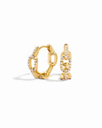 Gold small chain link hoop earrings from Sami Jewels on a white background.