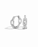 Sterling silver small chain link hoop earrings by Sami Jewels on a white background