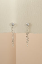 Sterling silver Chain Stud Earrings by Sami Jewels featuring sleek chain design and classic stud style.