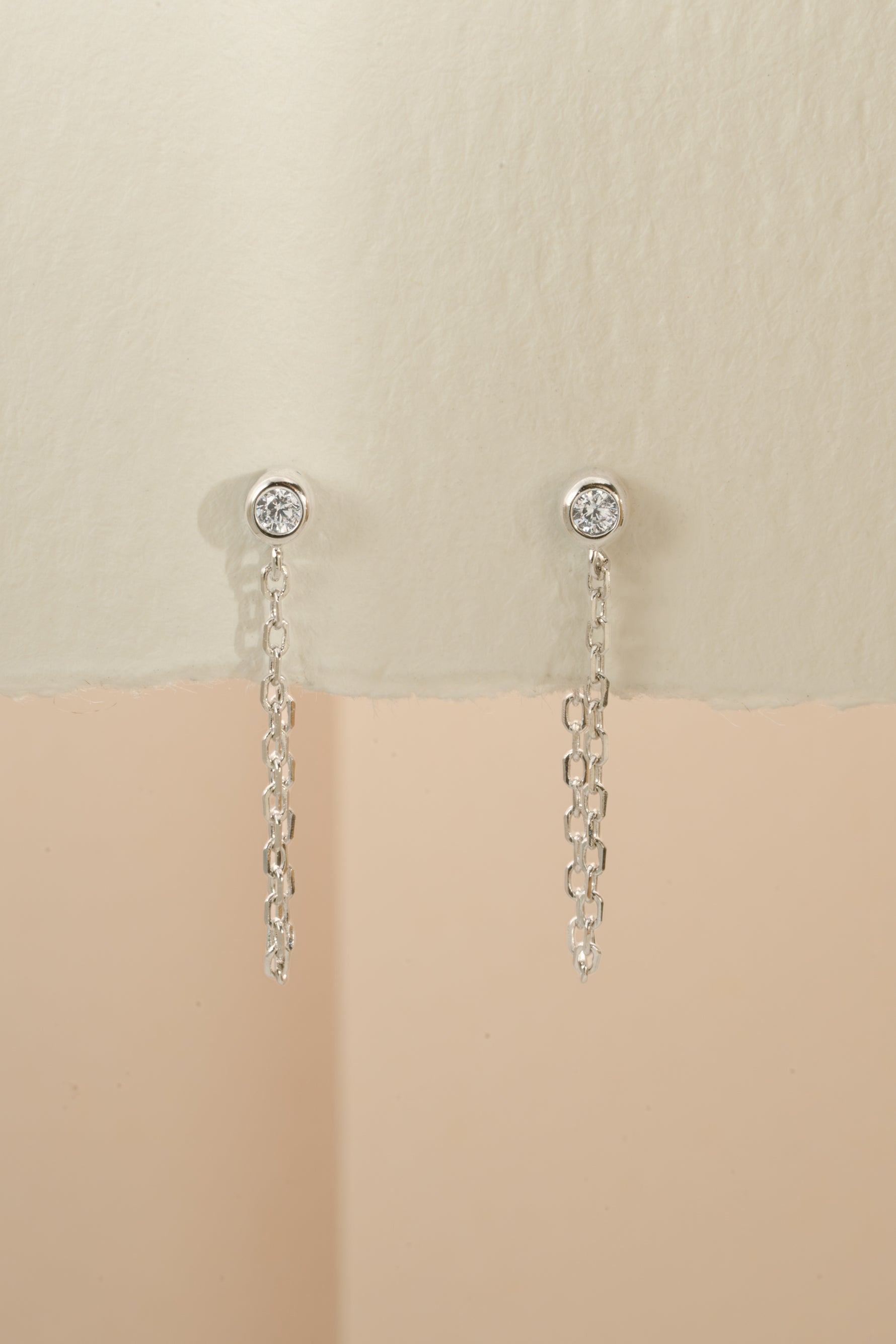 Sterling silver Chain Stud Earrings by Sami Jewels featuring sleek chain design and classic stud style.